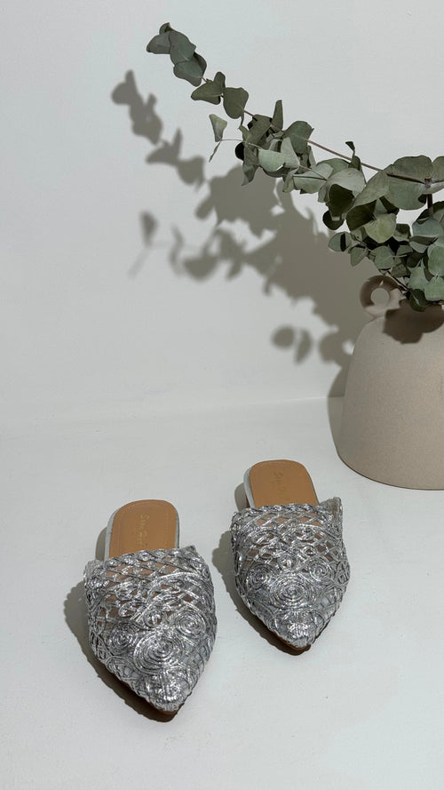 Babouches Mules argent