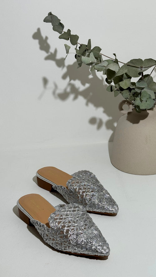 Babouches Mules argent