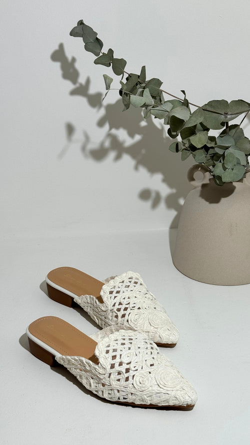Babouches Mules blanche