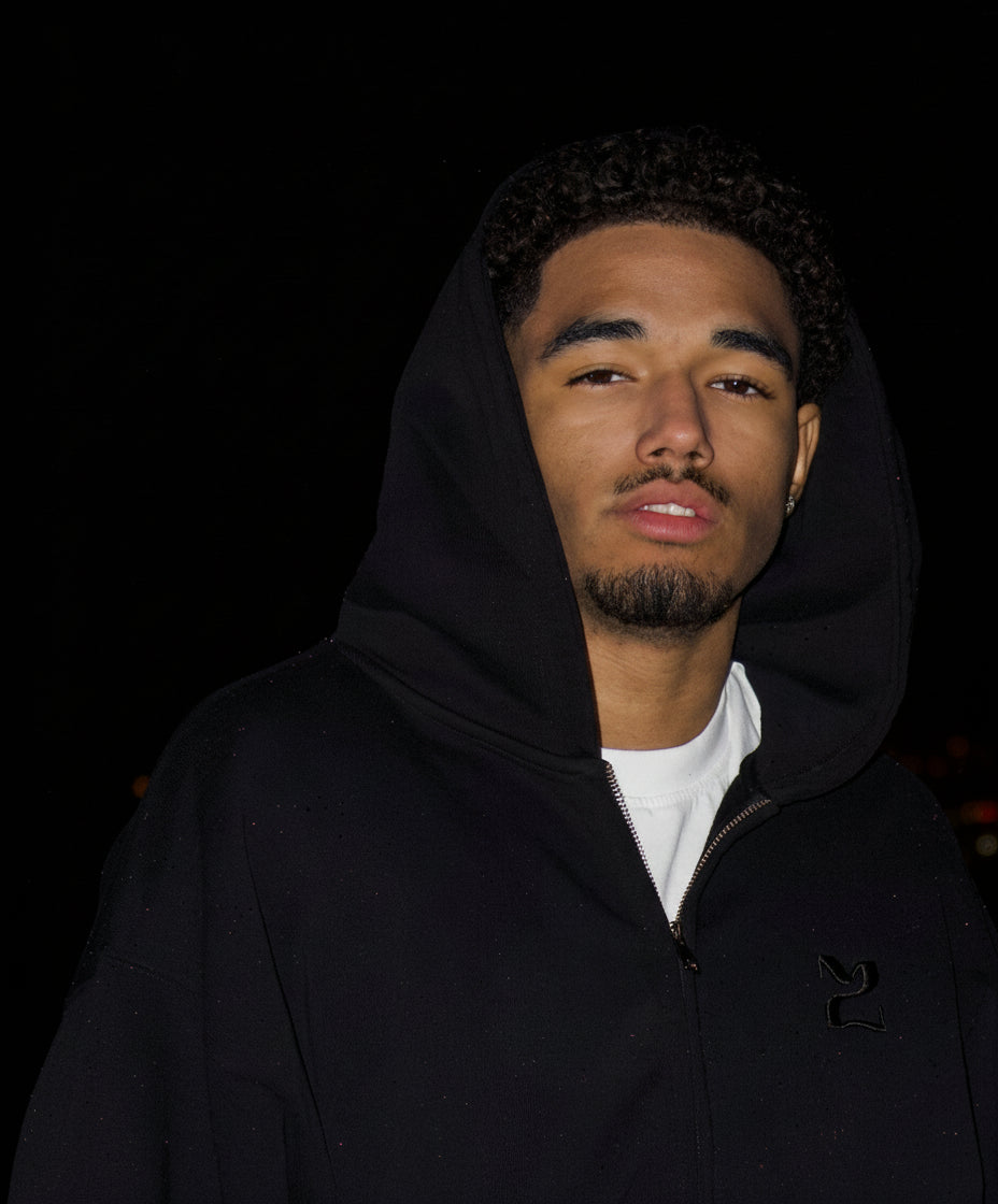 Sweat à capuche zippé oversize 500 Grammes "MIDNIGHT"