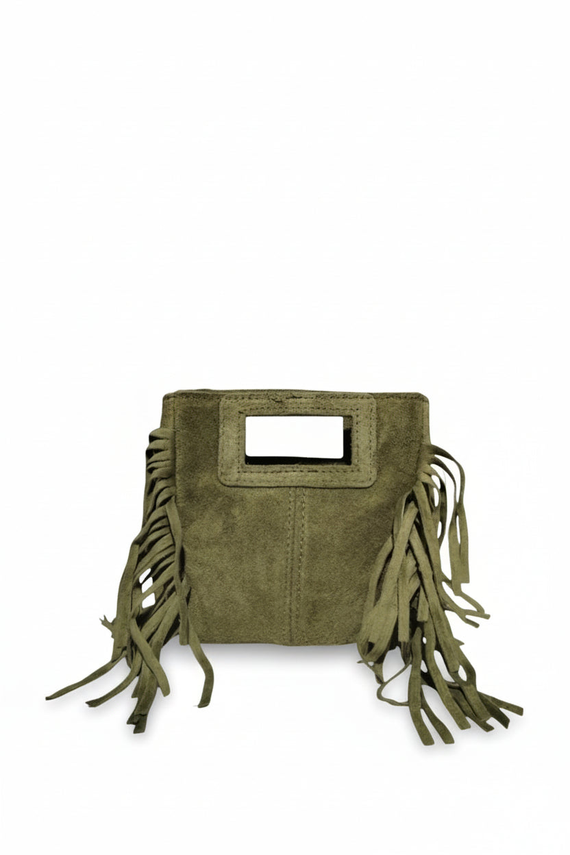 Sac à Main Cuir Nubuck avec Franges "ELLA"