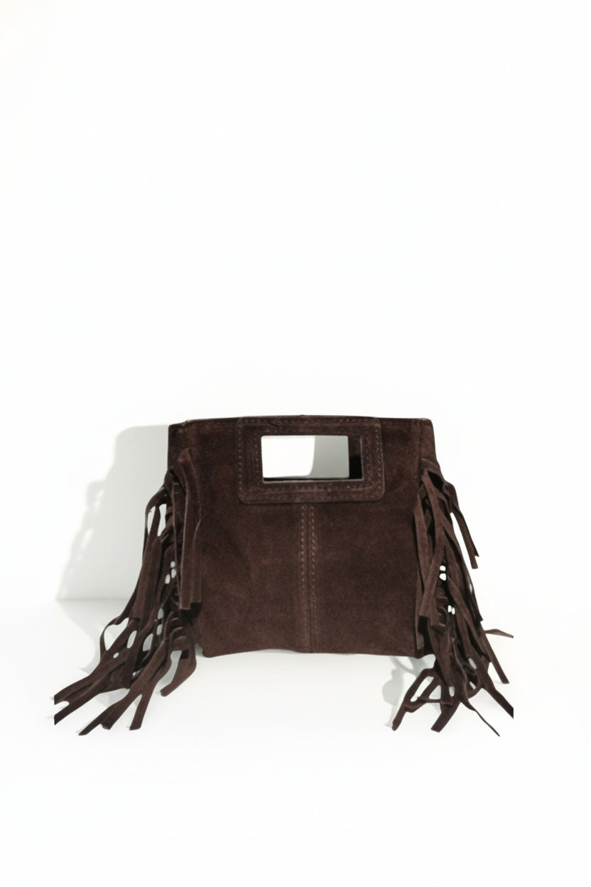 Sac à Main Cuir Nubuck avec Franges "ELLA"