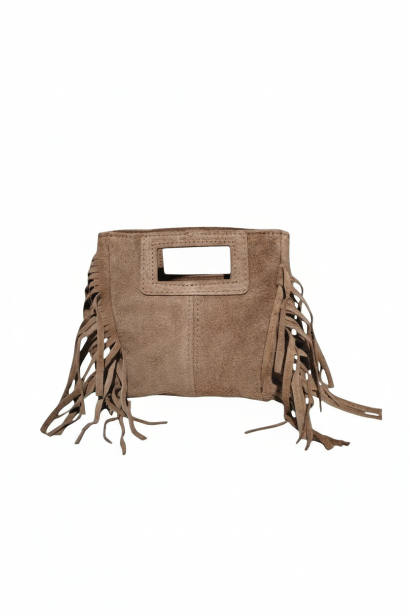 Sac à Main Cuir Nubuck avec Franges "ELLA"