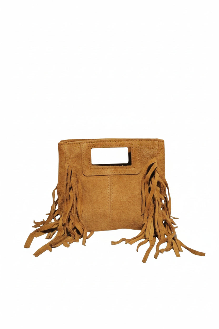 Sac à Main Cuir Nubuck avec Franges "ELLA"
