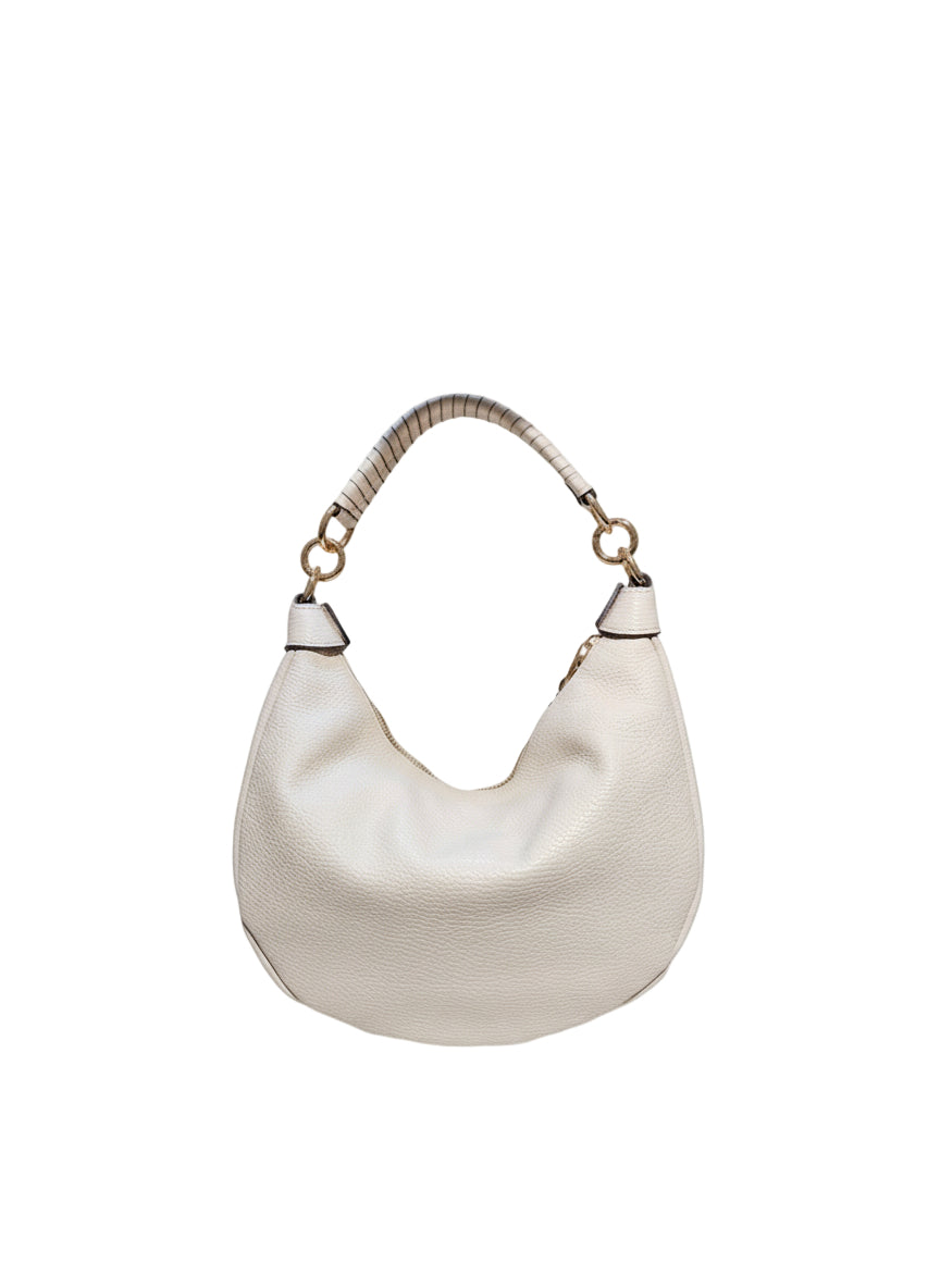 Sac à Main Cuir Grainé, Forme Demi-Lune "LIVIA"