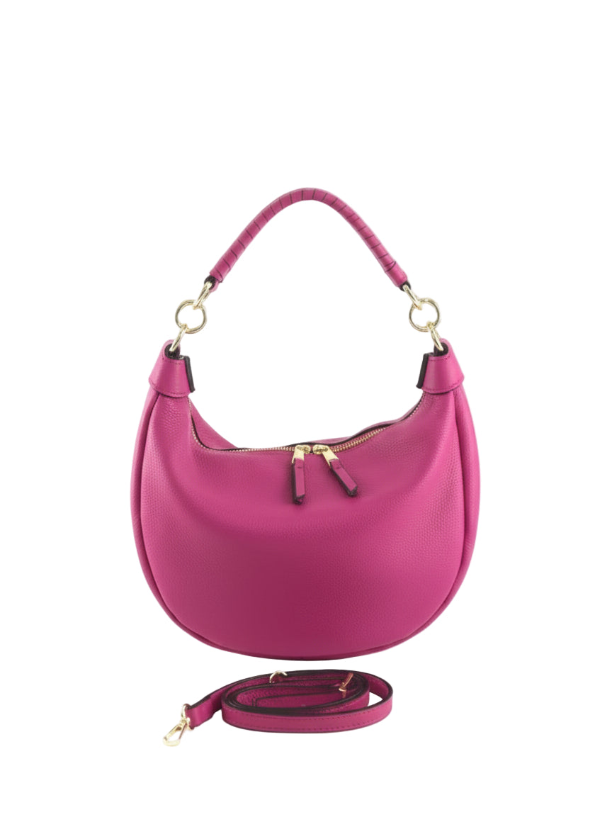 Sac à Main Cuir Grainé, Forme Demi-Lune "LIVIA"