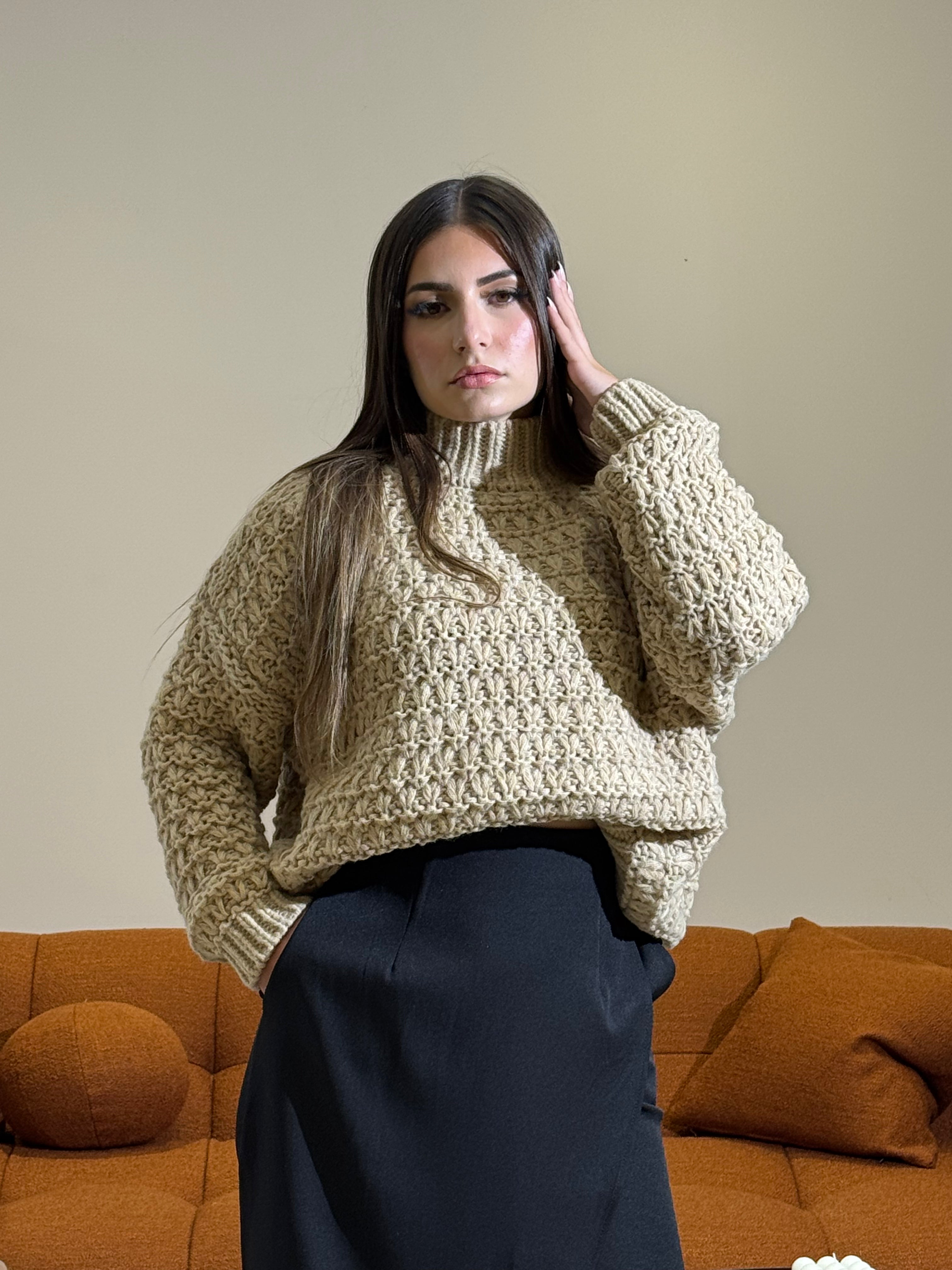 Pull Beige Tricoté