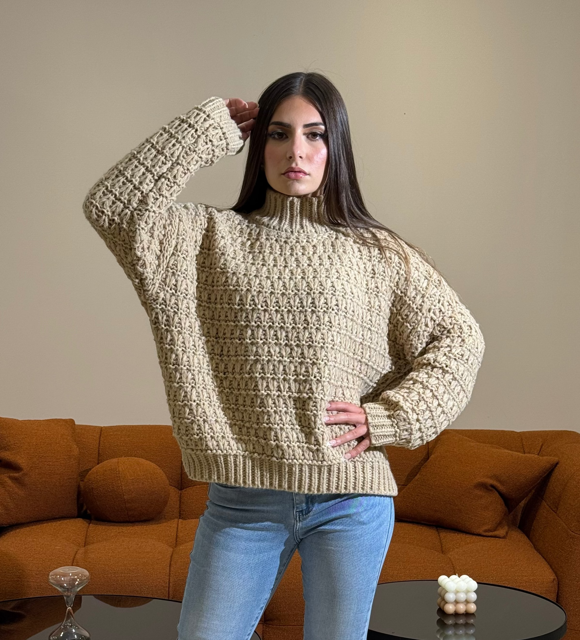 Pull Beige Tricoté