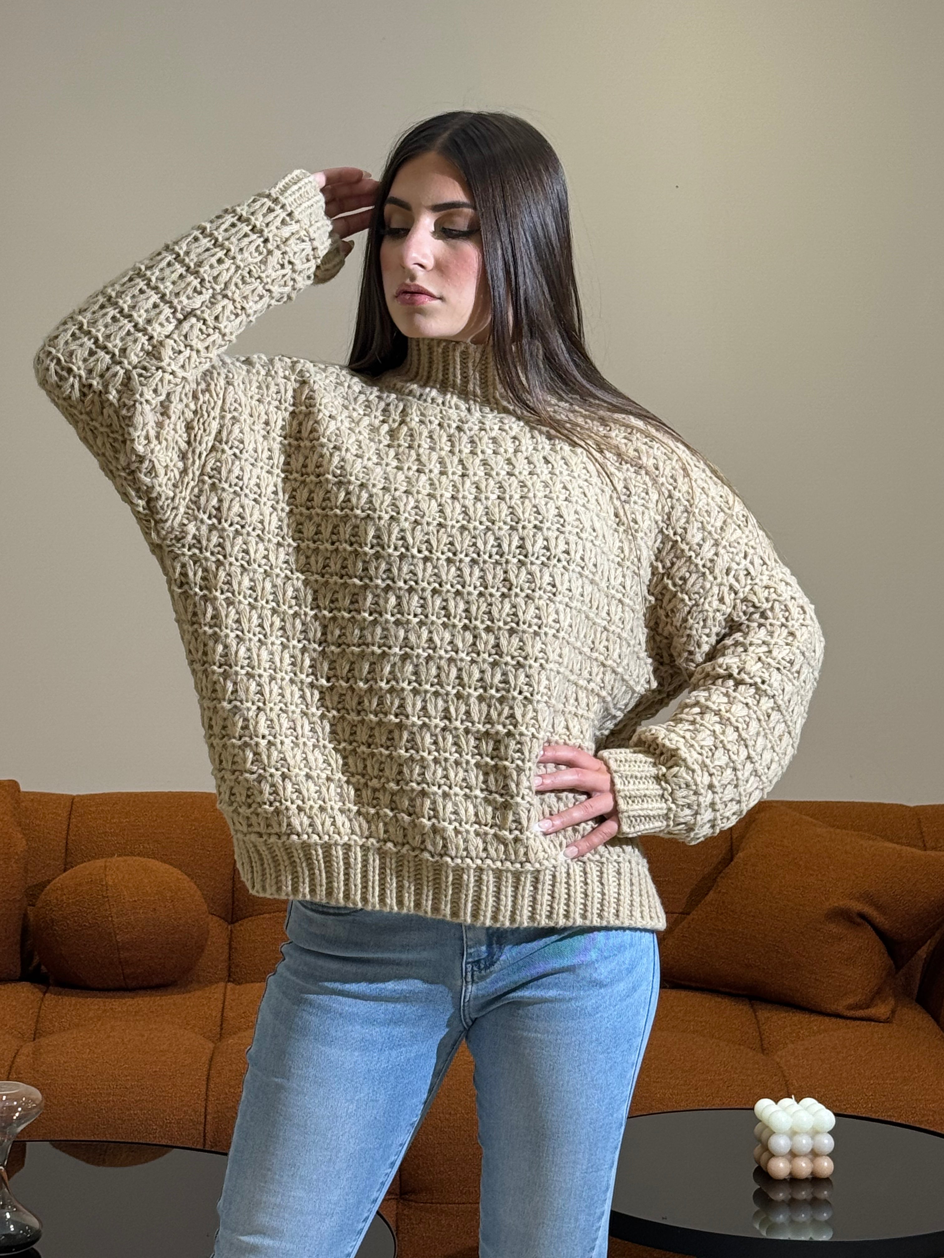 Pull Beige Tricoté