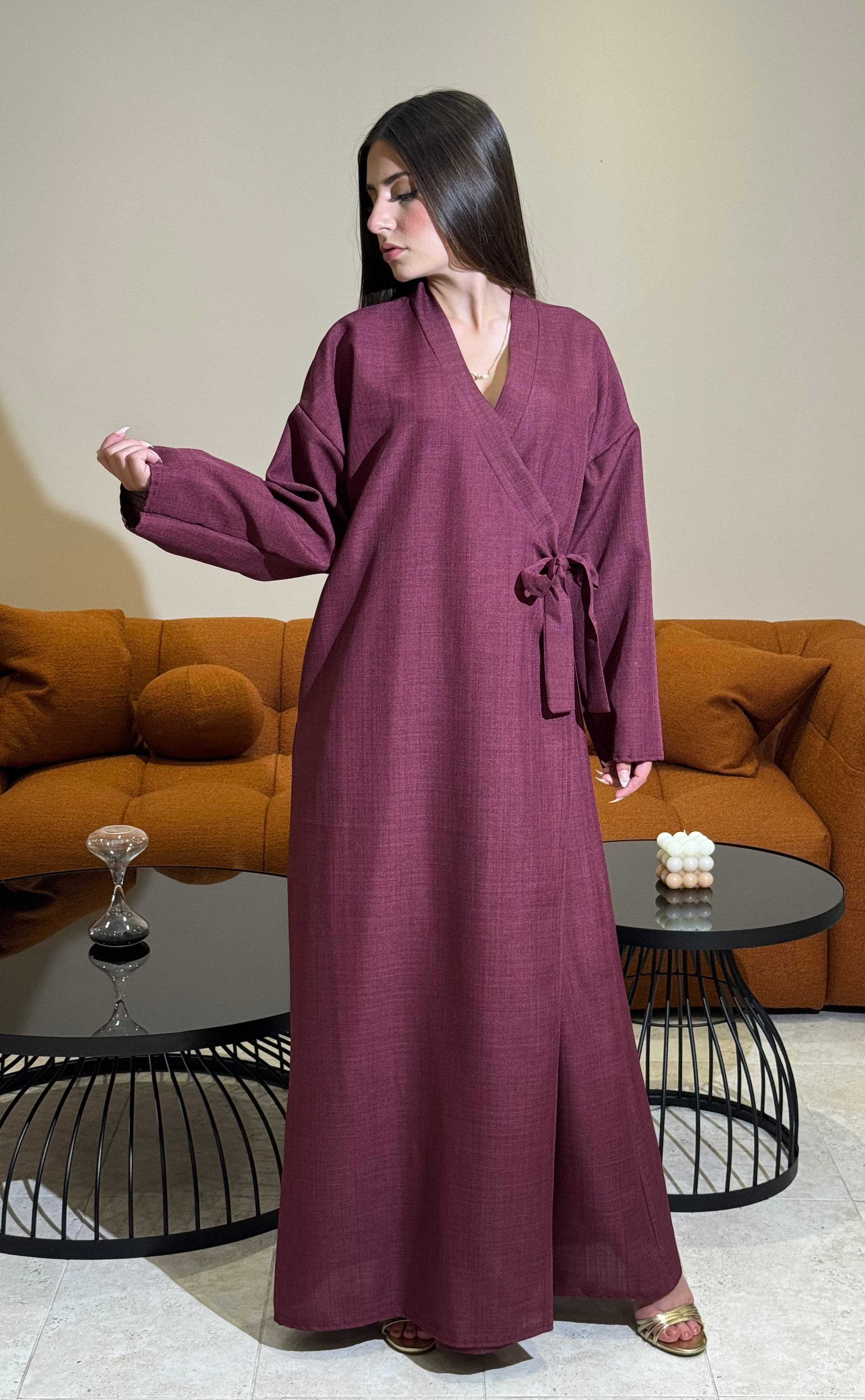 Kimono Bordeaux Élégant