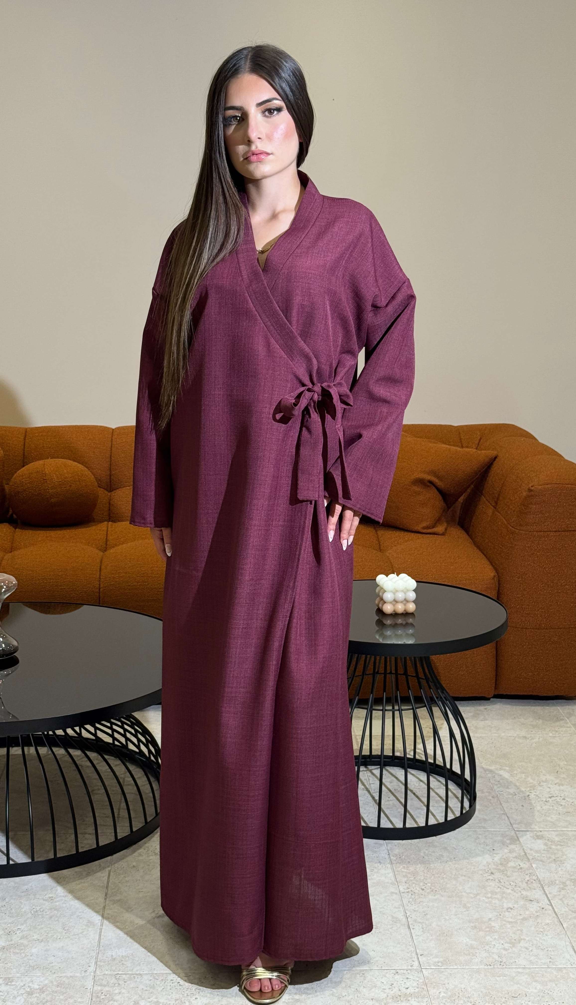 Kimono Bordeaux Élégant