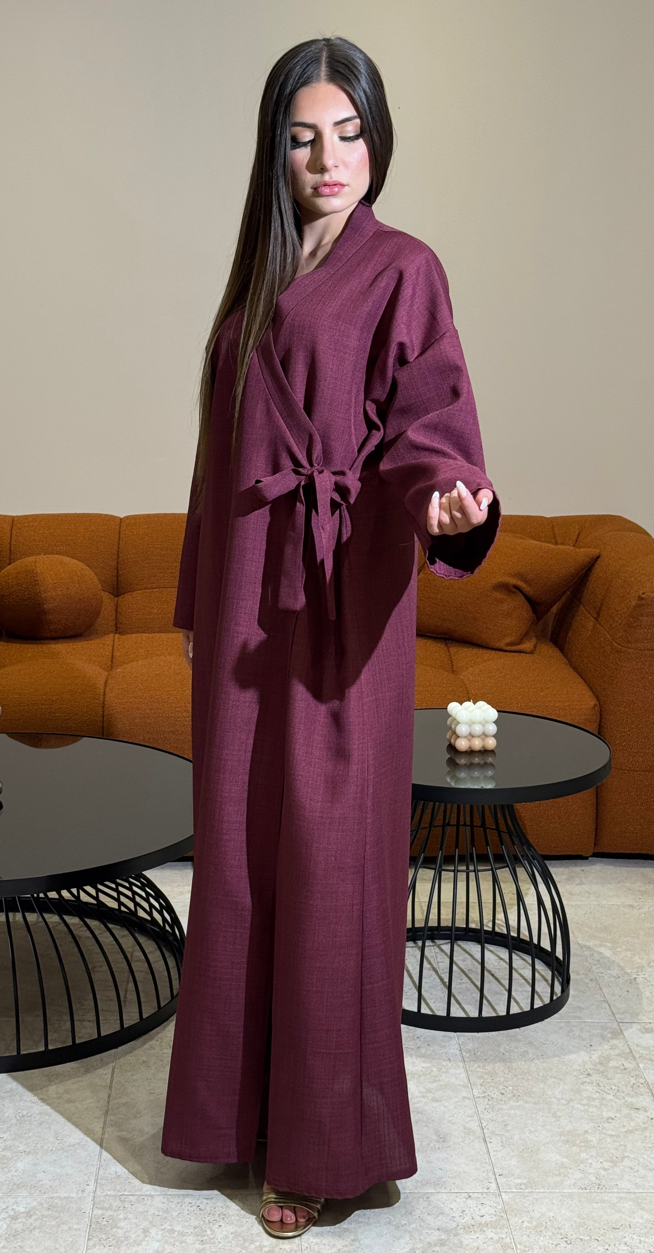 Kimono Bordeaux Élégant